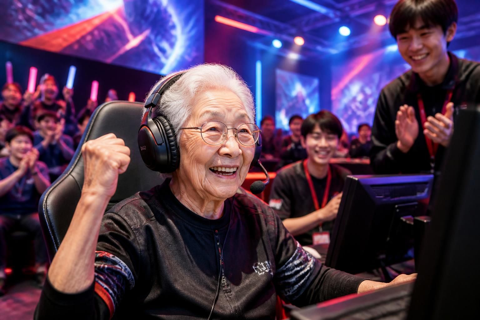 à 92 ans, une femme révolutionne le monde du jeu vidéo en lançant "défiez-moi" et en remportant un tournoi esports au japon, prouvant que l'âge n'est qu'un chiffre.