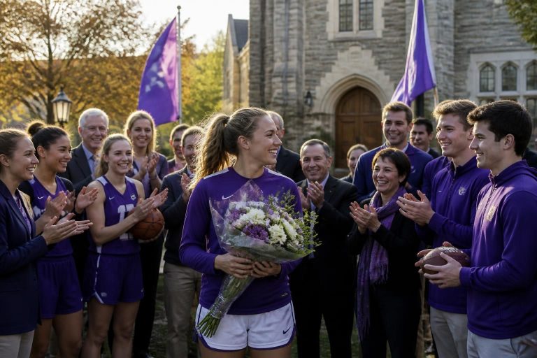 amherst college célèbre avec émotion gretchen dann, étoile all-american, lors de son départ marquant.