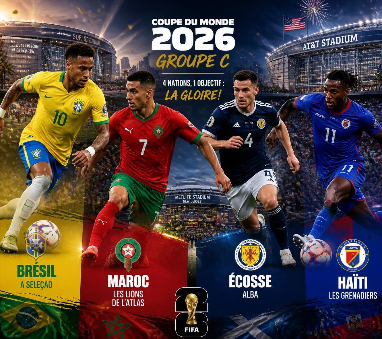 découvrez la composition complète du groupe c de la coupe du monde 2026 avec les équipes du brésil, du maroc et leurs adversaires. analyse, infos et calendrier des matchs.