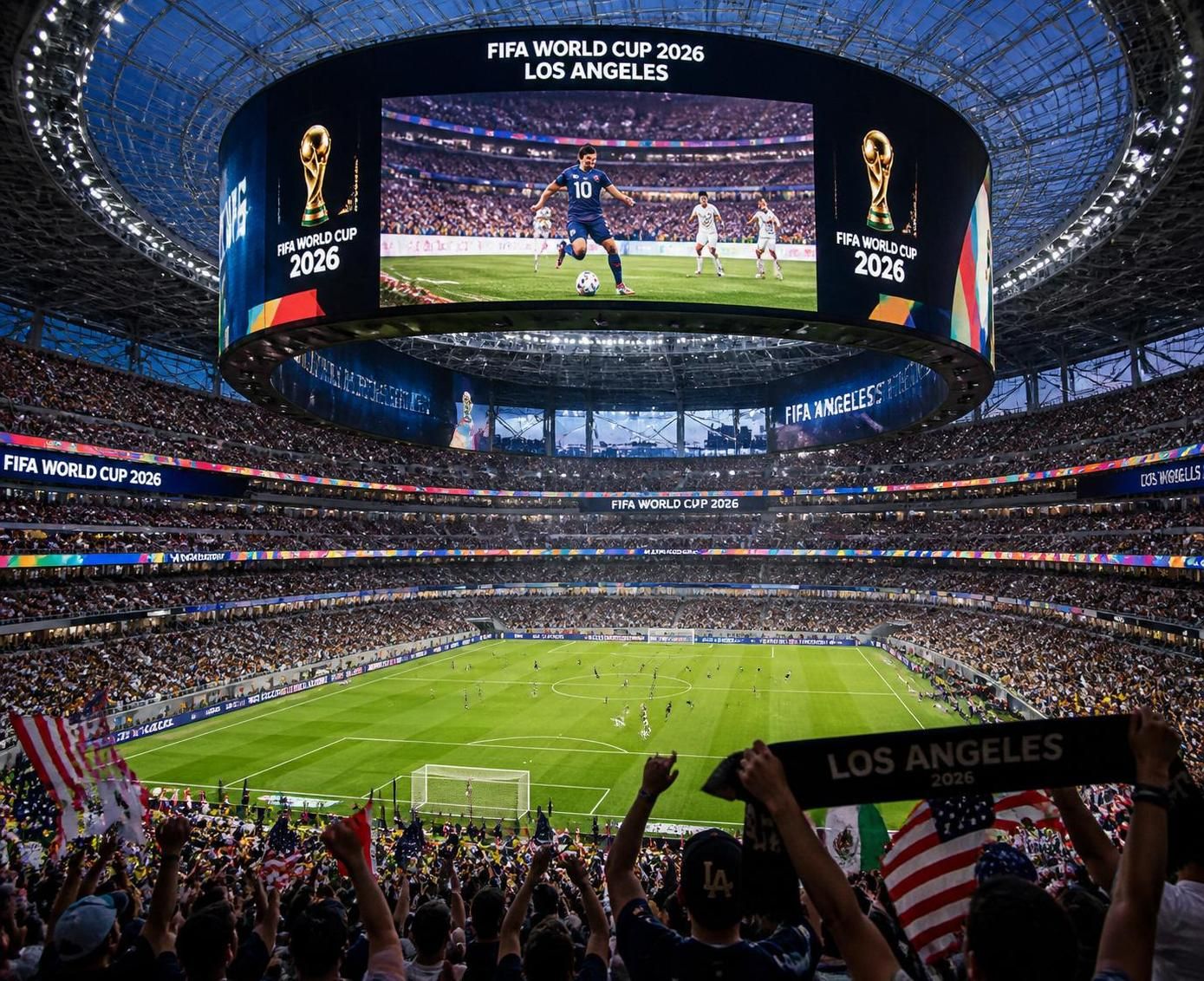 découvrez l'expérience unique d'un match de soccer au cœur du plus somptueux stade de la coupe du monde 2026, vivez l'ambiance et l'émotion du mondial comme jamais auparavant.