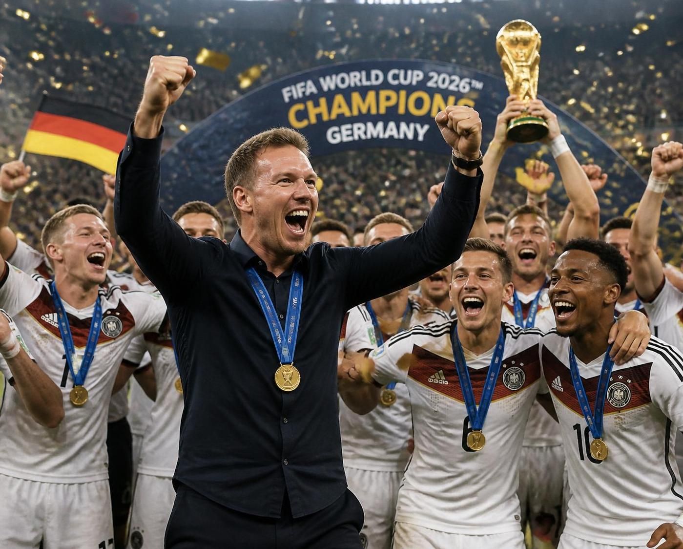 julian nagelsmann célèbre l'exploit remarquable en coupe du monde 2026, tout en soulignant la difficulté de marquer sept buts lors d'un match décisif.