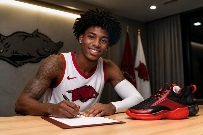 darius acuff jr., freshman en basketball à arkansas, signe un contrat de chaussures historique avec re, marquant une étape majeure pour les étudiants-athlètes.