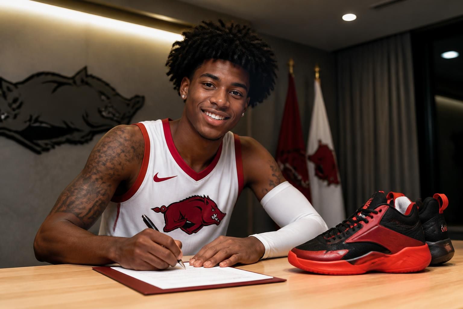 darius acuff jr., freshman en basketball à arkansas, signe un contrat de chaussures historique avec re, marquant une étape majeure pour les étudiants-athlètes.