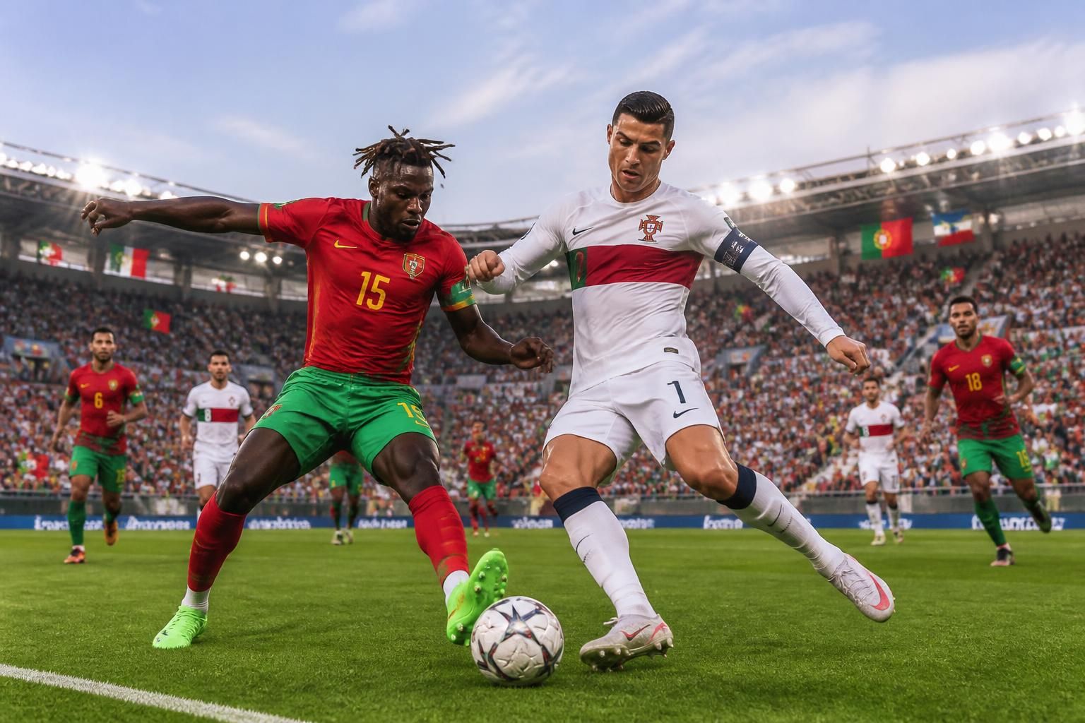 suivez en direct le match passionnant entre le portugal et le congo. les léopards surprennent en défiant les champions portugais dans cette rencontre palpitante. ne manquez rien du live !
