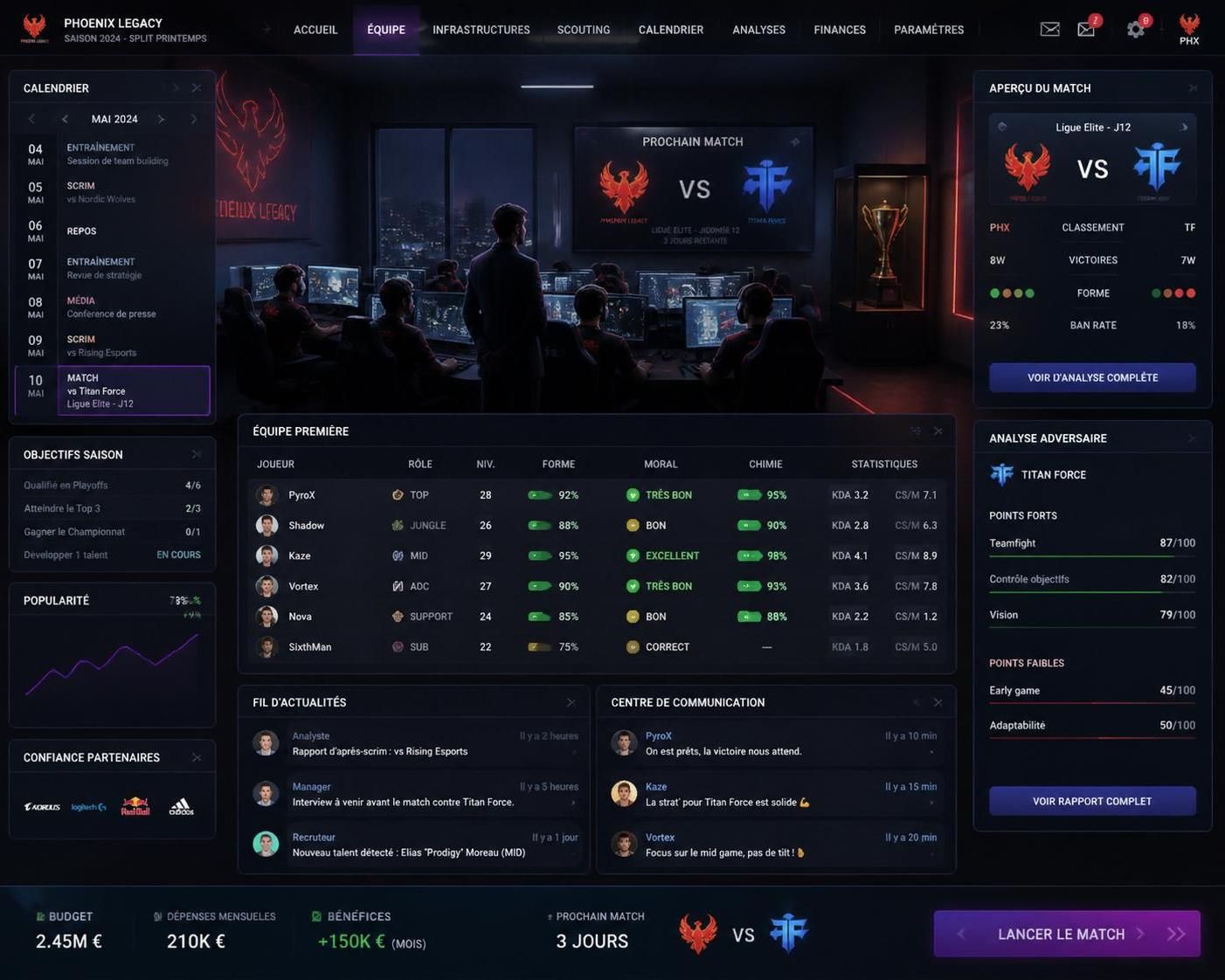 découvrez la date de sortie officielle d'esports manager 2026 annoncée lors d'ign live 2026 et préparez-vous à gérer votre équipe e-sport favorite.
