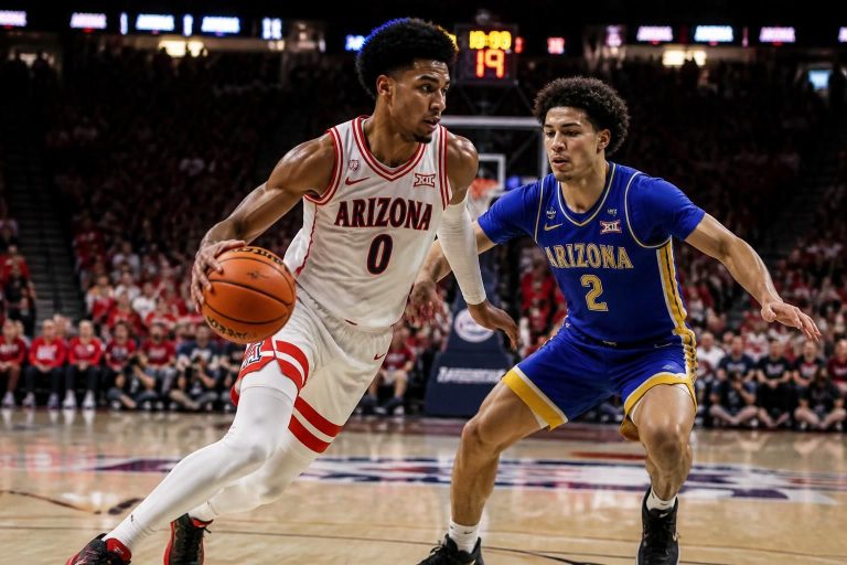 koa peat et brayden burries d'arizona battent un nouveau record lors du tournoi big 12 de basketball, marquant l'histoire avec une performance exceptionnelle.