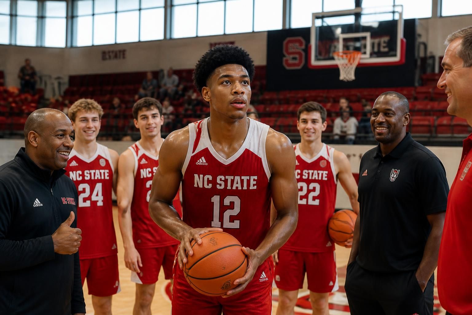 le basketball de nc state accueille officiellement shah hall, pivot junior college, lors d'une visite décisive qui pourrait renforcer l'équipe.