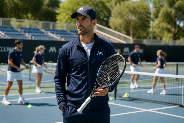 l'entraîneur confiant partage ses ambitions et stratégies pour une saison victorieuse avec l'équipe de tennis.