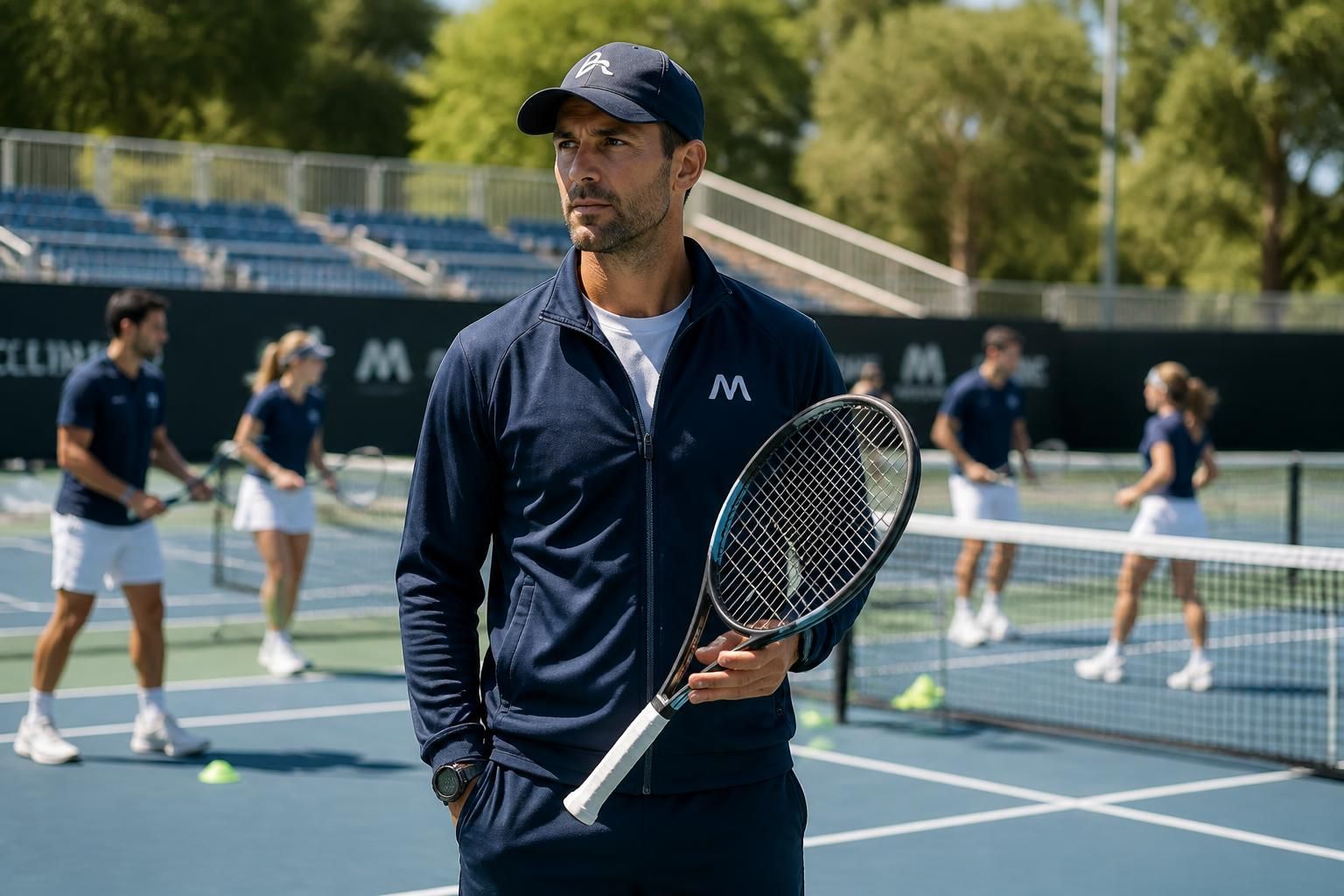 l'entraîneur confiant partage ses ambitions et stratégies pour une saison victorieuse avec l'équipe de tennis.