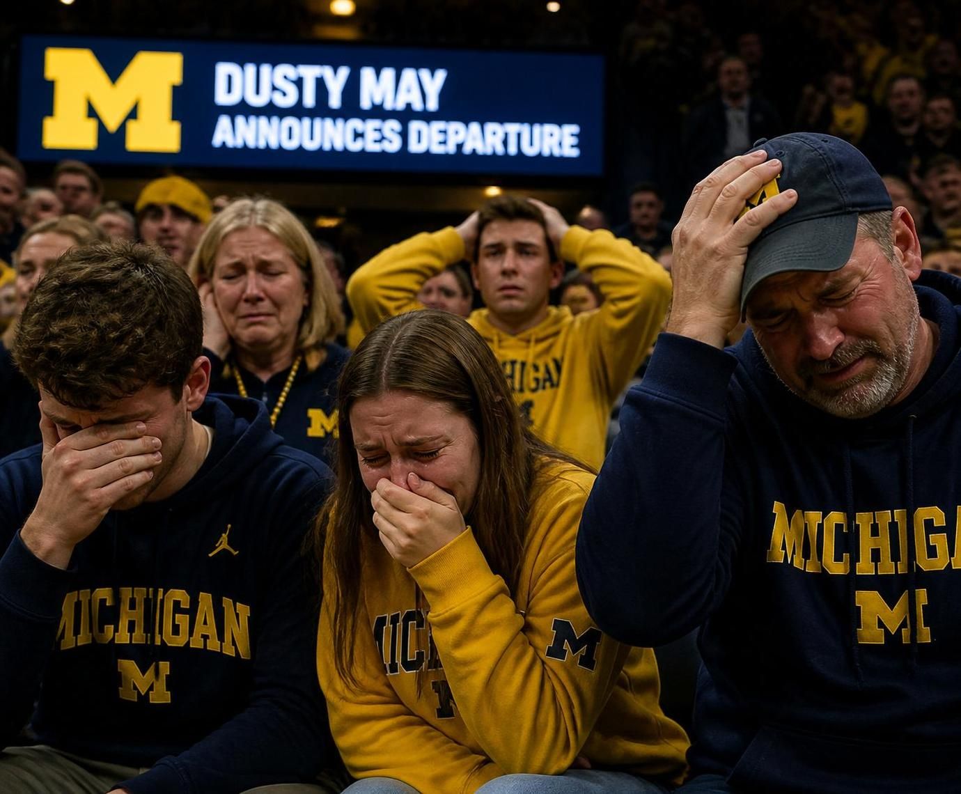 découvrez la réaction intense des fans du michigan face à l'annonce de dusty may, qui confie se sentir physiquement mal après cette nouvelle bouleversante.