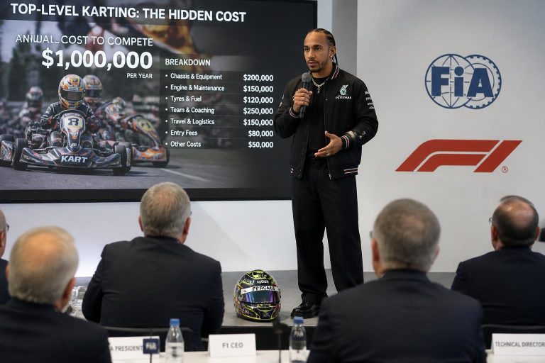 lewis hamilton alerte la fia et la f1 sur les coûts exorbitants du karting, pouvant atteindre 1 million de dollars par an, et appelle à des solutions pour rendre ce sport plus accessible.