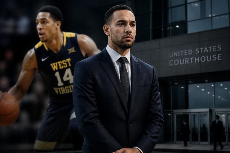un ancien joueur de basketball de wvu est accusé dans une affaire présumée d'escroquerie de 2,2 millions de dollars, soulevant de graves questions judiciaires.