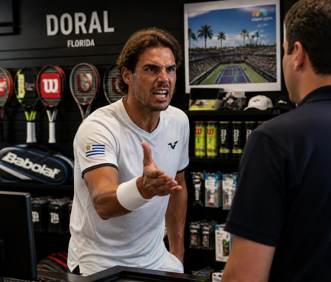 ancien tennisman professionnel uruguayen arrêté à doral après avoir endommagé des raquettes, découvrant les détails surprenants de cet incident inédit.