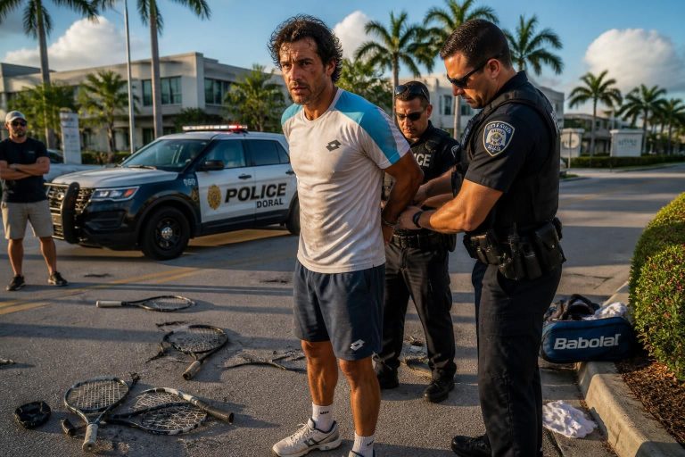 un ancien tennisman professionnel uruguayen a été arrêté à doral après avoir endommagé plusieurs raquettes lors d'un incident. découvrez les circonstances de cet événement surprenant.
