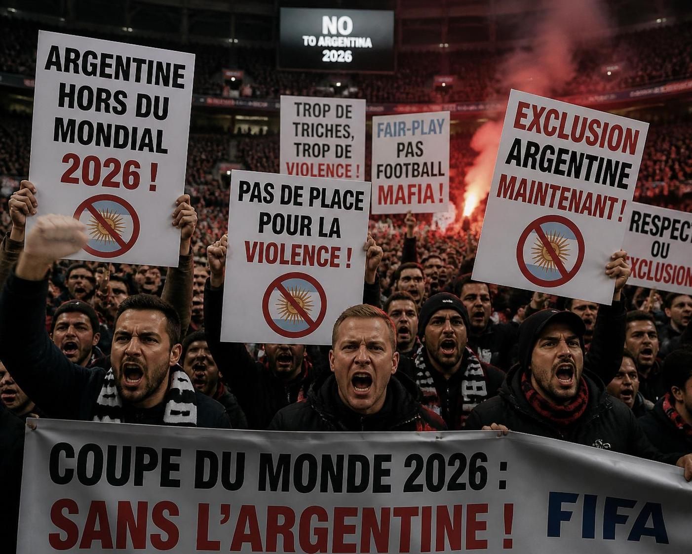 une pétition menace l'exclusion de l'argentine des prochaines éditions de la coupe du monde 2026, suscitant de vives réactions dans le monde du football.
