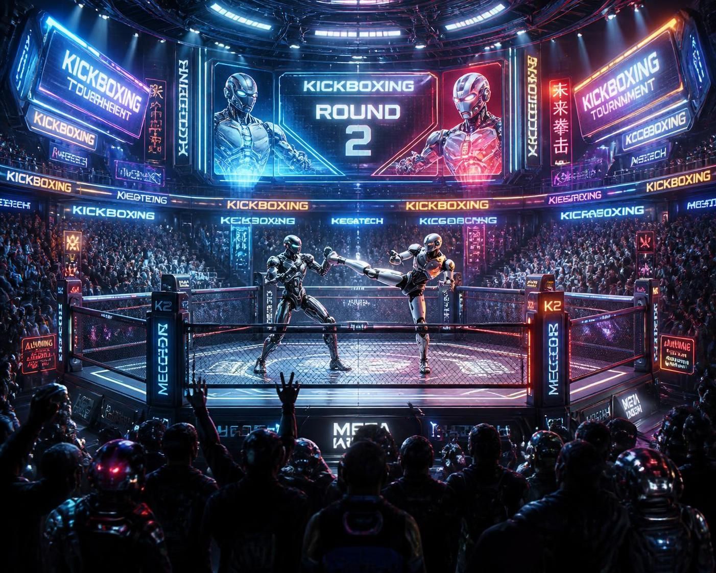 hero esports lance le premier tournoi de kickboxing avec robots humanoïdes au moyen-orient, alliant technologie de pointe et sport de combat pour une expérience unique.
