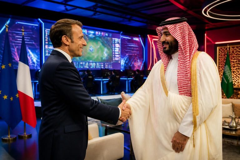 macron accueille le prince saoudien mbs pour discuter du développement de l'esport au moyen-orient lors d'une visite diplomatique clé.