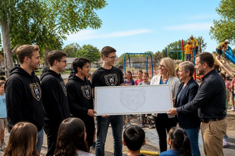 grizzly esports récolte 15 000 $ pour rénover la cour de récréation d'une école primaire à missoula, offrant un espace sécurisé et ludique aux enfants.