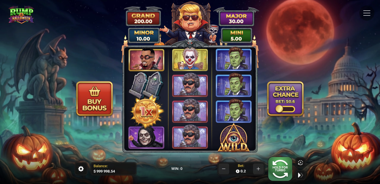 Rump And Halloween avis et démo en français, casino et jeu d'argent : grille, 4 jackpots et options